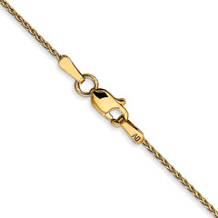 14K Yellow Gold 1mm Diamond-cut Parisian Wheat Chain