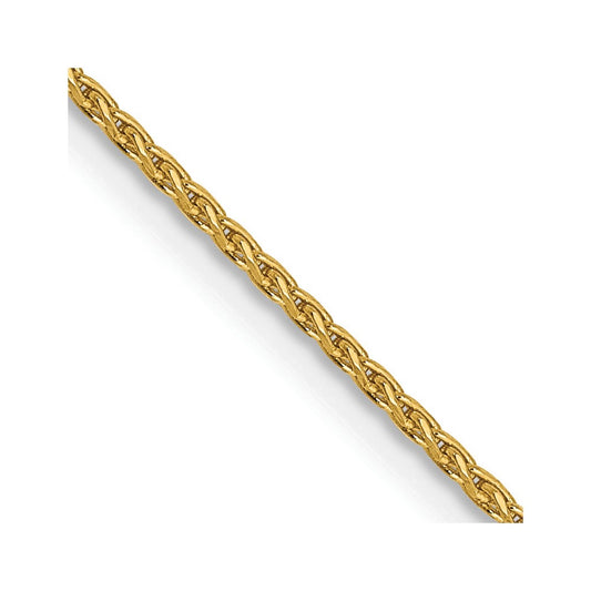 14K Yellow Gold 1mm Diamond-cut Parisian Wheat Chain