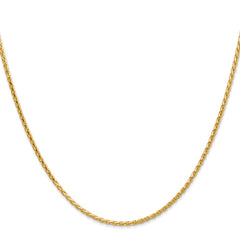 14K Yellow Gold 1.9mm Diamond-cut Parisian Wheat Chain