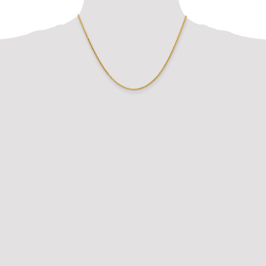 14K Yellow Gold 1.9mm Diamond-cut Parisian Wheat Chain