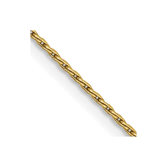 14K Yellow Gold 1mm Round Parisian Wheat Chain