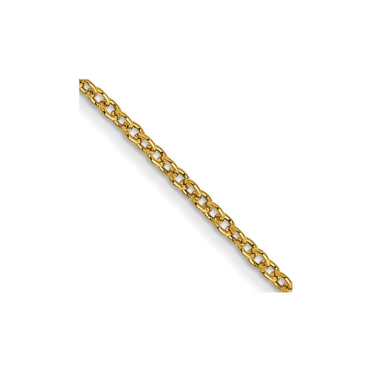 14K Yellow Gold 1mm Round Open Link Cable Chain