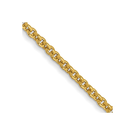 14K Yellow Gold 1.4mm Round Open Link Cable Chain