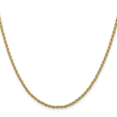 14K Yellow Gold 2.25mm Parisian Wheat Chain