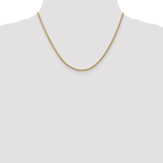 14K Yellow Gold 2.25mm Parisian Wheat Chain