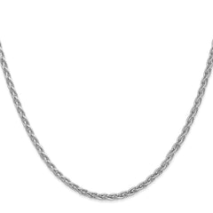 14K White Gold 3mm Parisian Wheat Chain