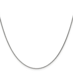 14K White Gold 1mm Round Open Link Cable Chain