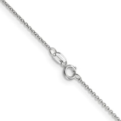 14K White Gold 0.9mm Cable with Spring Ring Clasp Chain