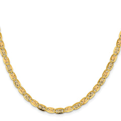 Cadena Valentino con pavé de oro de 4,65 mm en oro tricolor de 14 quilates