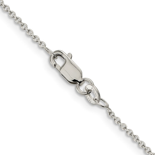 Rhodium-plated Silver 1.25mm Cable Chain
