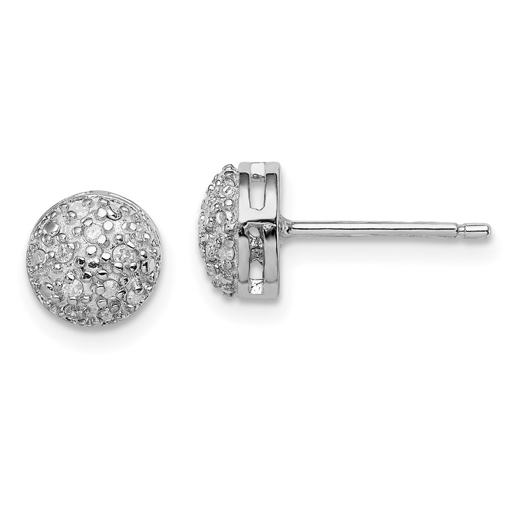 Rhodium-plated Sterling Silver Diamond Post Earrings