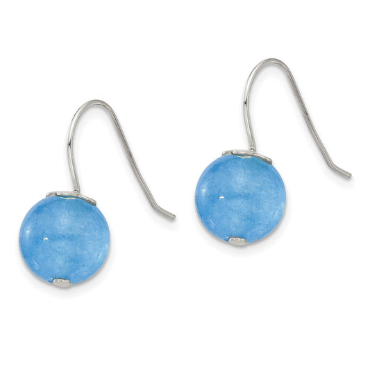 Sterling Silver 10mm Blue Aventurine Shepherd Hook Earrings