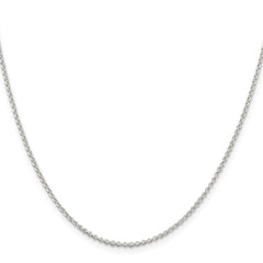 Rhodium-plated Silver 1.5mm Rolo Chain