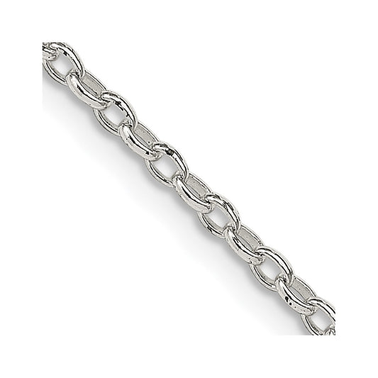 Sterling Silver 1.6mm Long Link Rolo Chain