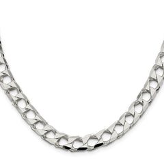 Sterling Silver 8.6mm Polished Open Curb Chain