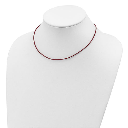Sterling Silver 1.5mm Poppy Leather Cord Necklace