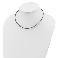 Sterling Silver 2mm Brown Leather Cord Necklace