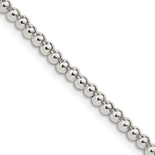 Sterling Silver 3mm Beaded Box Chain