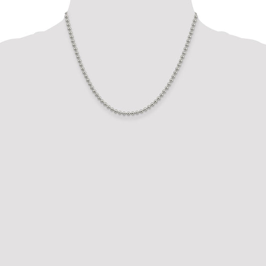 Sterling Silver 3mm Beaded Chain