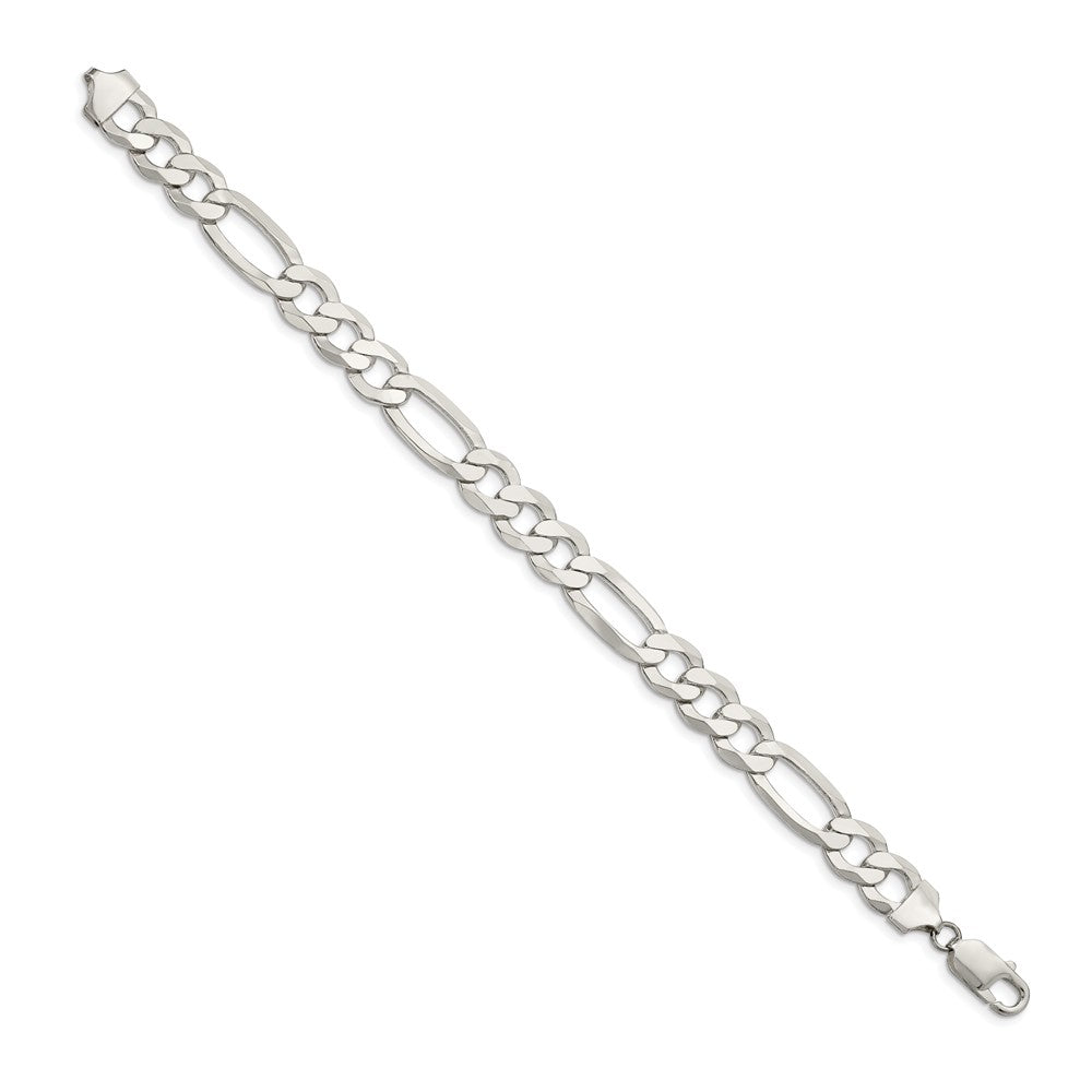 Sterling Silver 9.5mm Polished Flat Figaro Chain