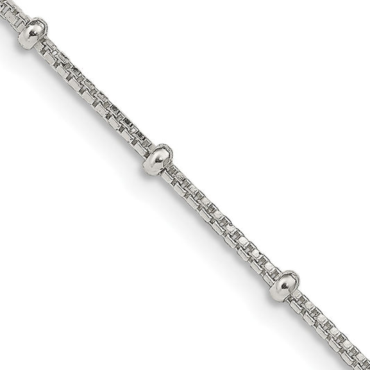 Sterling Silver 1.25mm Beaded Box Chain