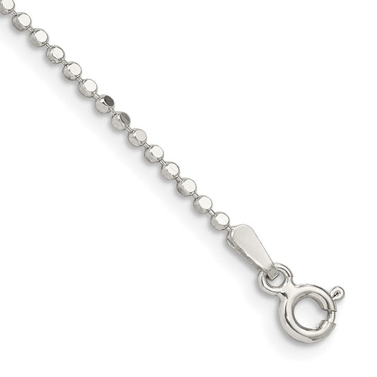 Sterling Silver 1.15mm Square Beaded Chain