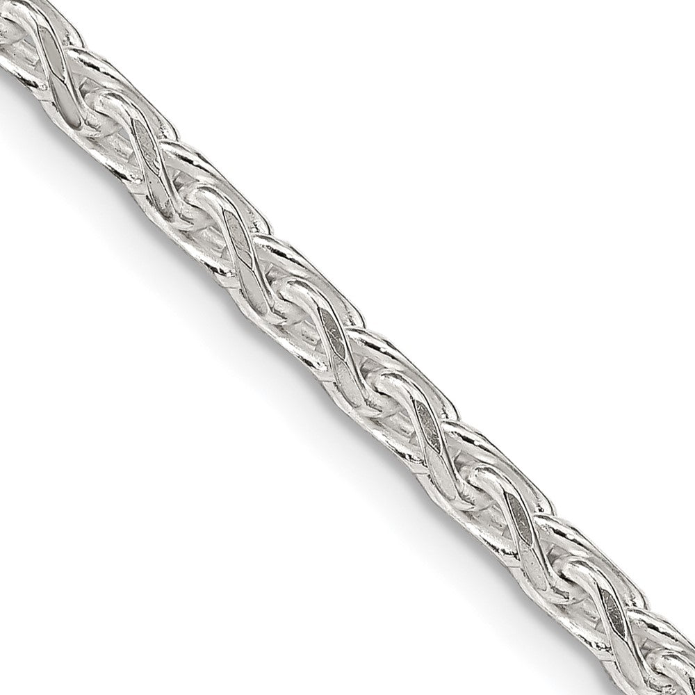 Sterling Silver 3.50mm Diamond-cut Round Spiga Chain