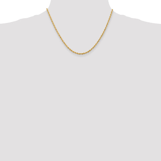 14K Yellow Gold 2.75mm Diamond-cut Quadruple Rope Chain