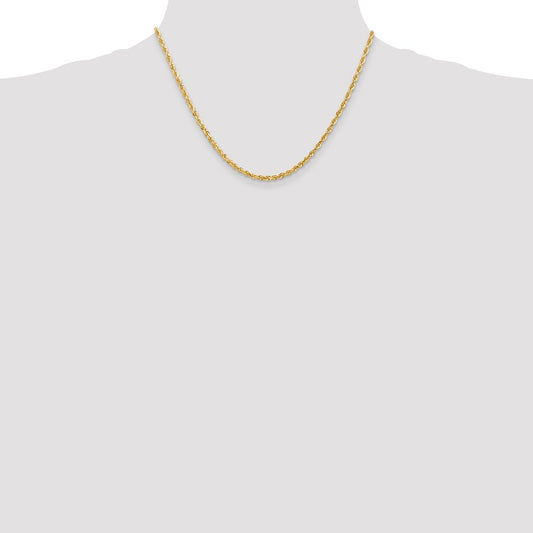 14K Yellow Gold 3.0mm Diamond-cut Quadruple Rope Chain