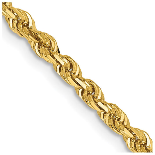 14K Yellow Gold 3.0mm Diamond-cut Quadruple Rope Chain