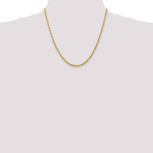 14K Yellow Gold 3.35mm Diamond-cut Quadruple Rope Chain