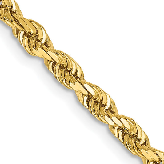 14K Yellow Gold 3.35mm Diamond-cut Quadruple Rope Chain