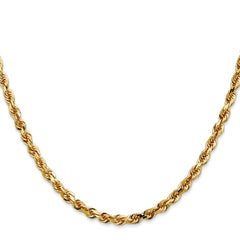 14K Yellow Gold 4mm Diamond-cut Quadruple Rope Chain