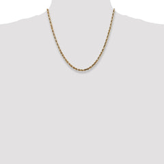 14K Yellow Gold 4mm Diamond-cut Quadruple Rope Chain