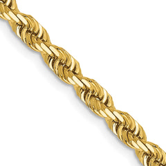 14K Yellow Gold 4mm Diamond-cut Quadruple Rope Chain