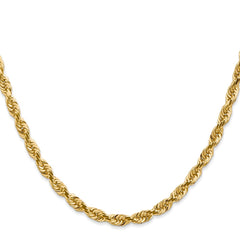 14K Yellow Gold 4.5mm Diamond-cut Quadruple Rope Chain