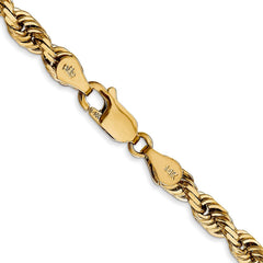 14K Yellow Gold 4.5mm Diamond-cut Quadruple Rope Chain