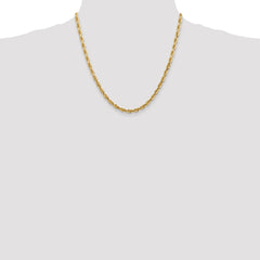 14K Yellow Gold 4.5mm Diamond-cut Quadruple Rope Chain