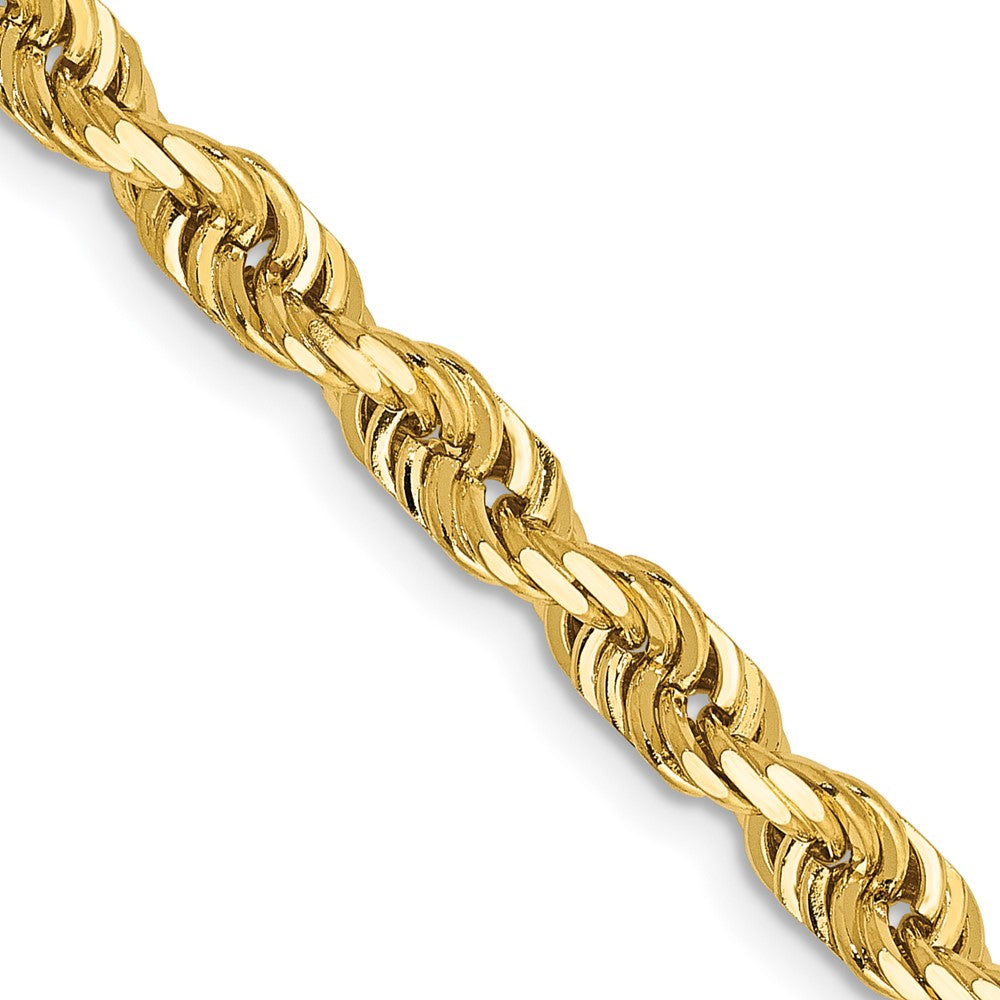 14K Yellow Gold 4.5mm Diamond-cut Quadruple Rope Chain