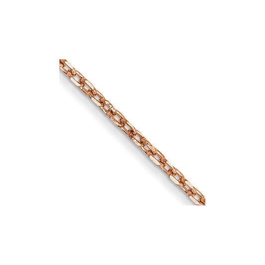 14K Rose Gold 1.0mm Diamond-cut Cable Chain