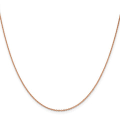 Cadena tipo cable con corte de diamante de 1,4 mm en oro rosa de 14 quilates