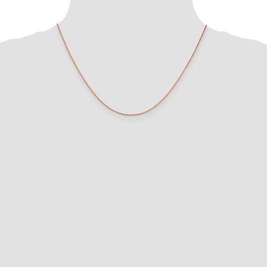14K Rose Gold 1.4mm Diamond-cut Cable Chain