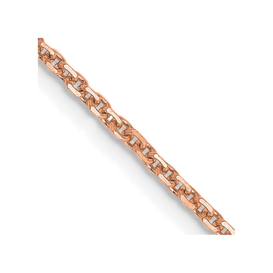 14K Rose Gold 1.4mm Diamond-cut Cable Chain