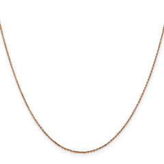 Cadena tipo cable con corte de diamante de 0,8 mm en oro rosa de 14 quilates