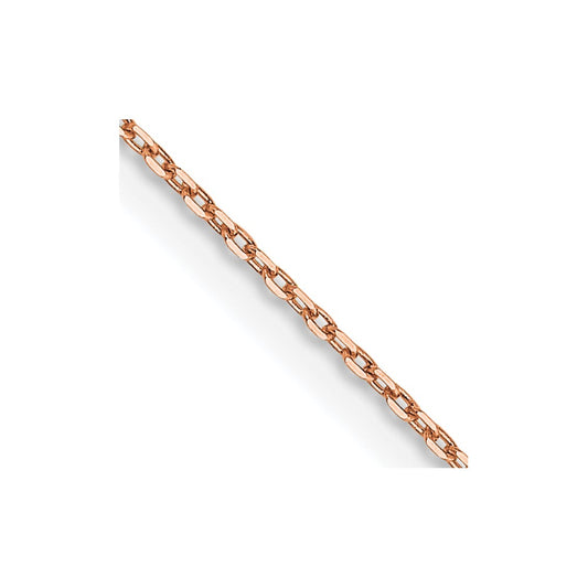 14K Rose Gold 0.8mm Diamond-cut Cable Chain