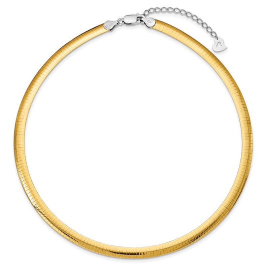 Sterling Silver & 14K Gold-plated 6mm Reversible w/ext Cubetto Chain