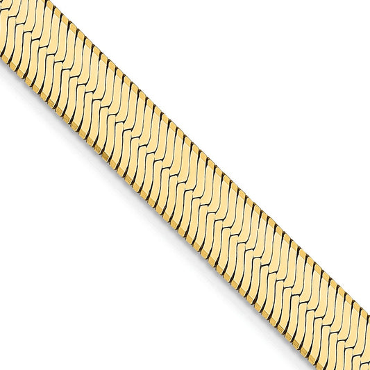 14K Yellow Gold 6.5mm Silky Herringbone Chain