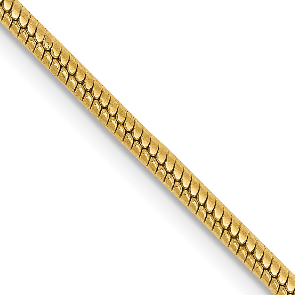 14K Yellow Gold 1.85mm Round Snake Chain