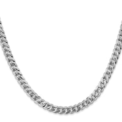 14K White Gold 5.75mm Flat Beveled Curb Chain