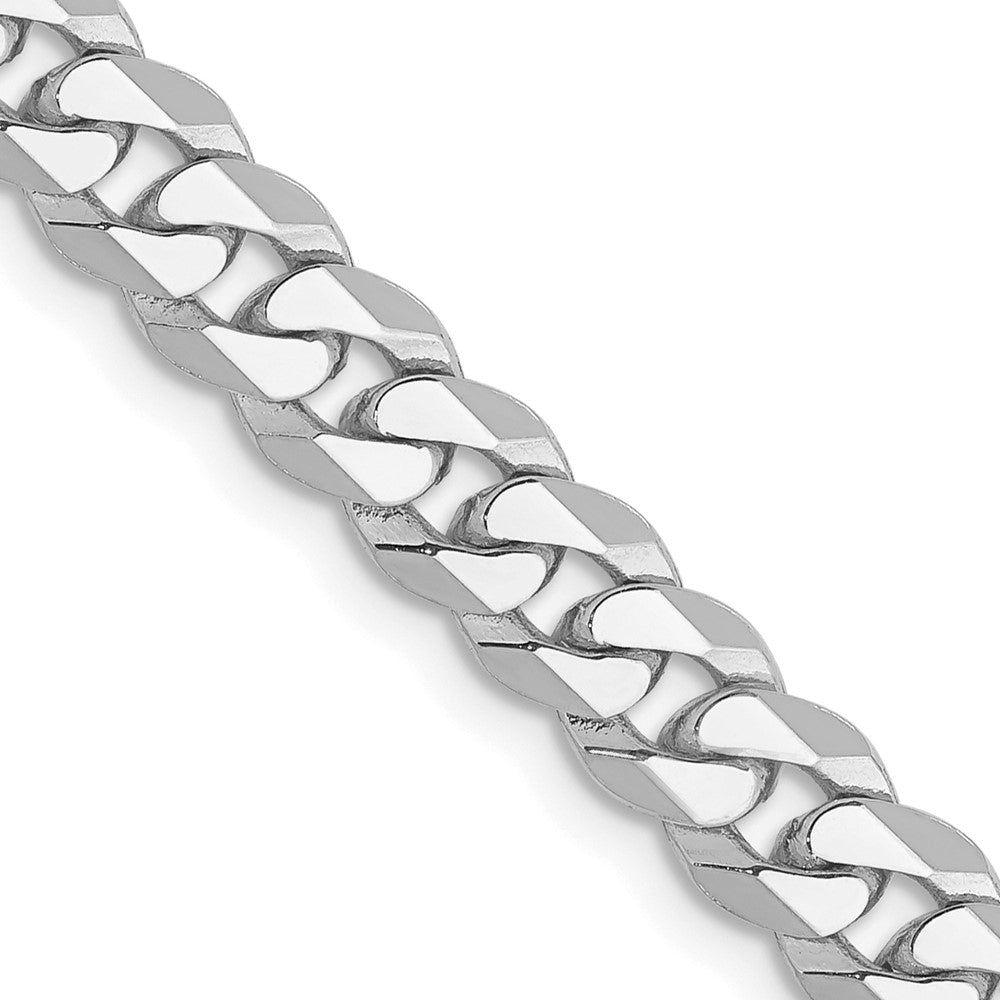 14K White Gold 5.75mm Flat Beveled Curb Chain